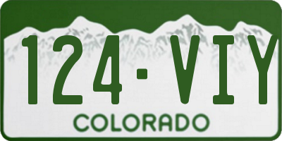 CO license plate 124VIY