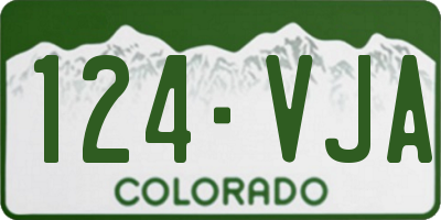 CO license plate 124VJA