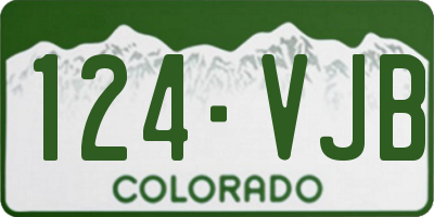CO license plate 124VJB