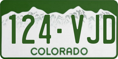 CO license plate 124VJD