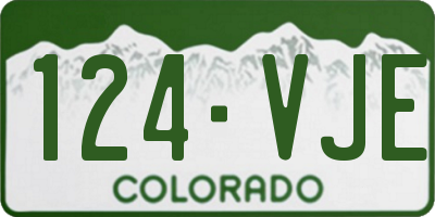 CO license plate 124VJE