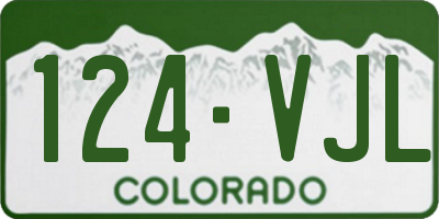 CO license plate 124VJL