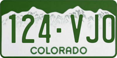 CO license plate 124VJO