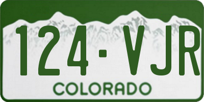 CO license plate 124VJR