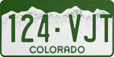 CO license plate 124VJT