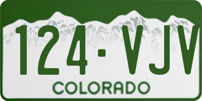 CO license plate 124VJV