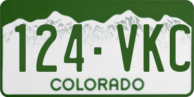 CO license plate 124VKC