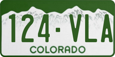 CO license plate 124VLA