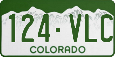CO license plate 124VLC