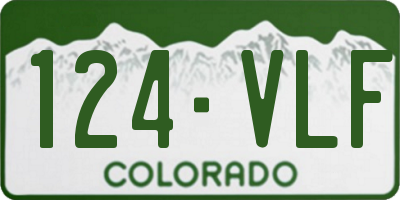 CO license plate 124VLF