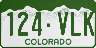 CO license plate 124VLK