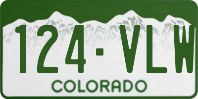 CO license plate 124VLW