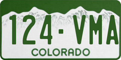 CO license plate 124VMA
