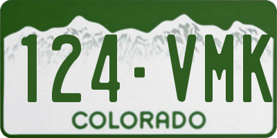 CO license plate 124VMK