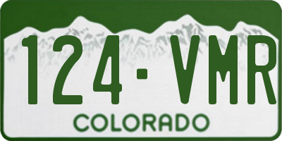 CO license plate 124VMR