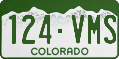 CO license plate 124VMS