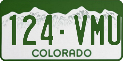 CO license plate 124VMU
