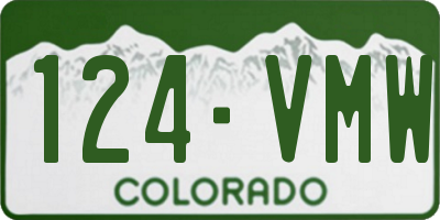 CO license plate 124VMW