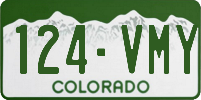 CO license plate 124VMY