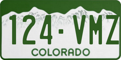 CO license plate 124VMZ
