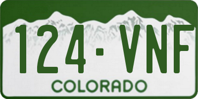 CO license plate 124VNF