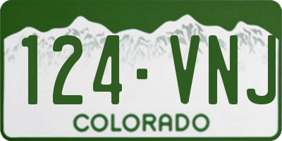 CO license plate 124VNJ