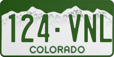 CO license plate 124VNL