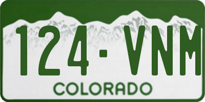 CO license plate 124VNM