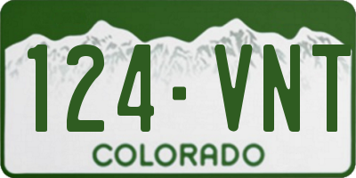 CO license plate 124VNT