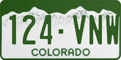 CO license plate 124VNW