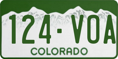 CO license plate 124VOA
