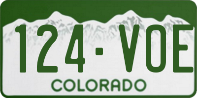 CO license plate 124VOE