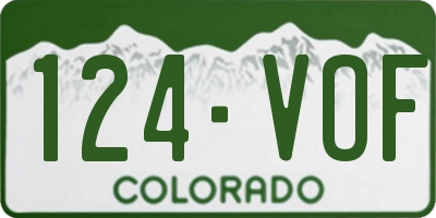 CO license plate 124VOF
