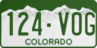 CO license plate 124VOG