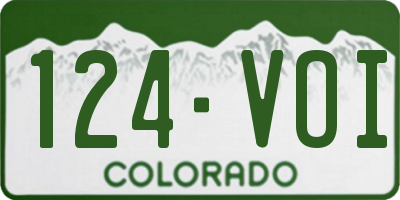 CO license plate 124VOI
