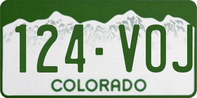 CO license plate 124VOJ