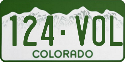 CO license plate 124VOL