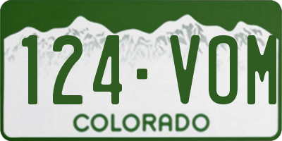 CO license plate 124VOM