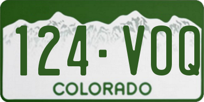CO license plate 124VOQ