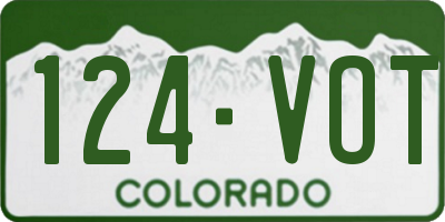 CO license plate 124VOT