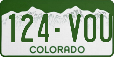 CO license plate 124VOU