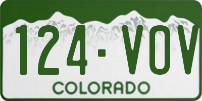 CO license plate 124VOV