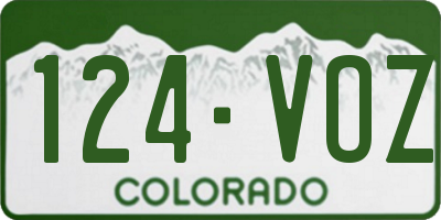 CO license plate 124VOZ