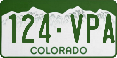 CO license plate 124VPA