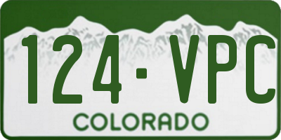 CO license plate 124VPC
