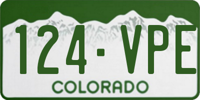 CO license plate 124VPE