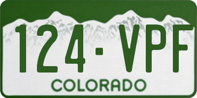 CO license plate 124VPF