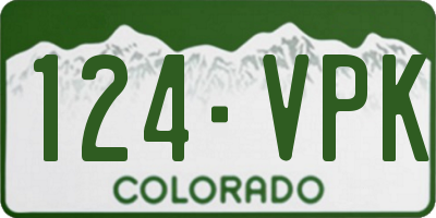 CO license plate 124VPK