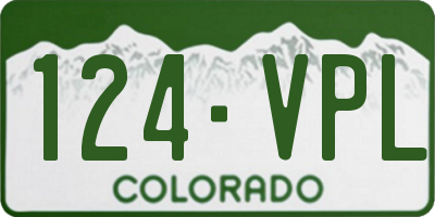 CO license plate 124VPL