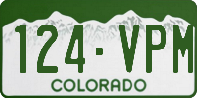 CO license plate 124VPM